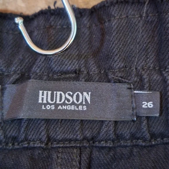 Hudson High Rise Paperbag Waist Straight Leg Pants – Black – Size 26 - Picture 7 of 9
